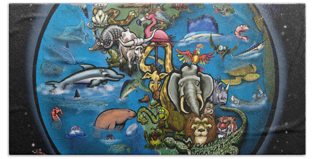 Animal Beach Sheet featuring the digital art Animal Planet by Kevin Middleton