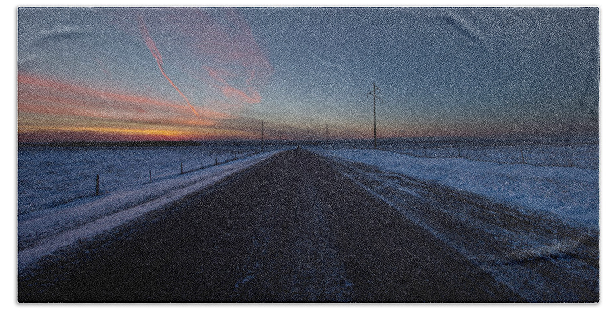 Freeman Beach Sheet featuring the photograph another Cold Road to Nowhere by Aaron J Groen
