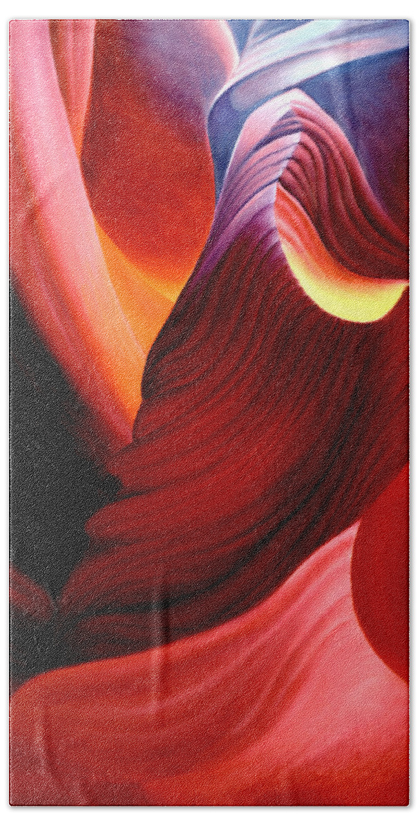 Antelope Canyon Beach Towel featuring the painting Antelope Magic by Anni Adkins