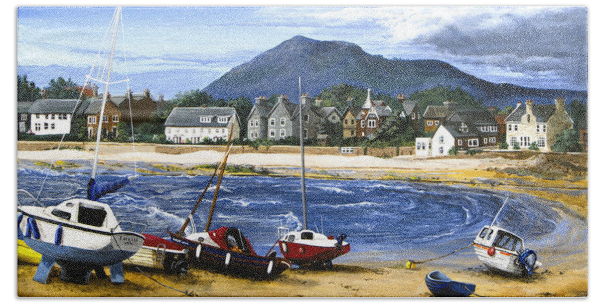 Boats Beach Towel featuring the painting Anticipation by Mary Palmer
