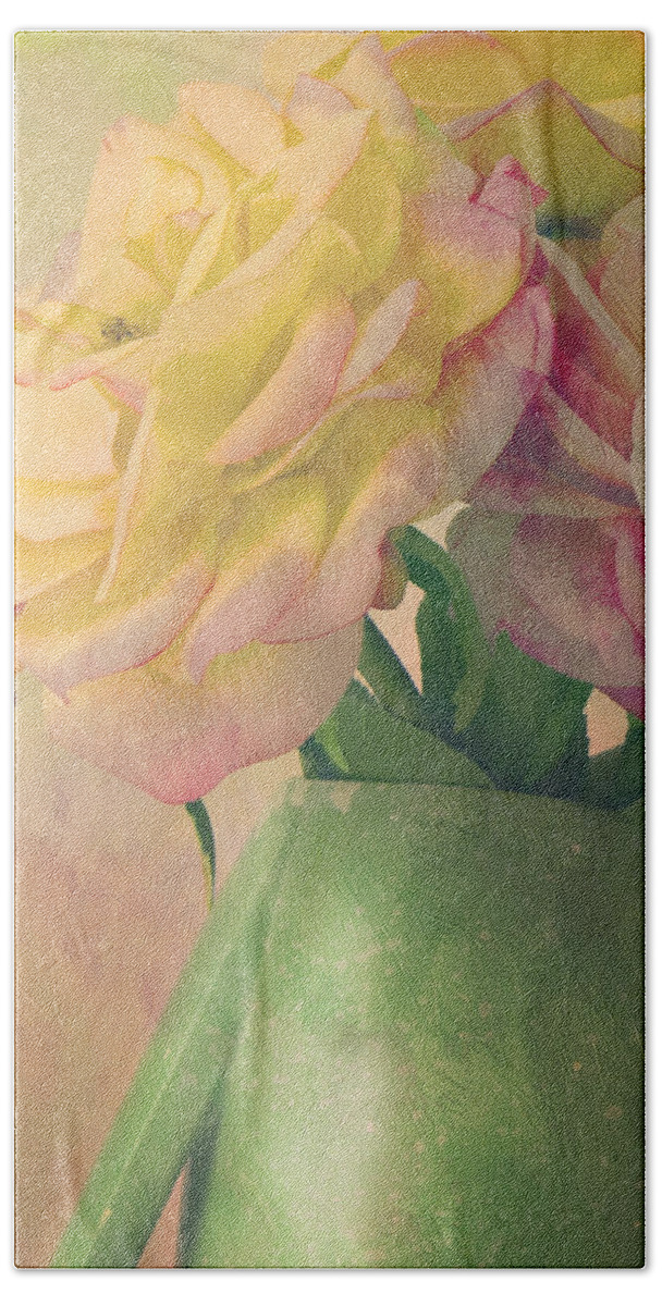 Floral Beach Towel featuring the photograph Antique Roses by Theresa Tahara