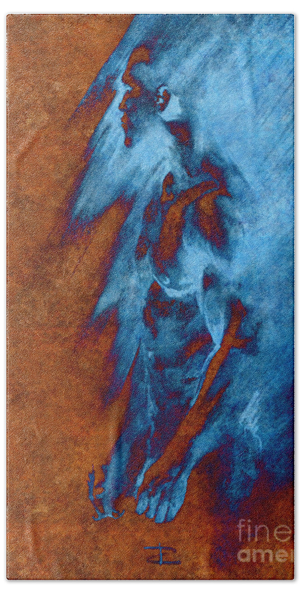 Figurative Beach Towel featuring the drawing Apart with Mood Texture by Paul Davenport