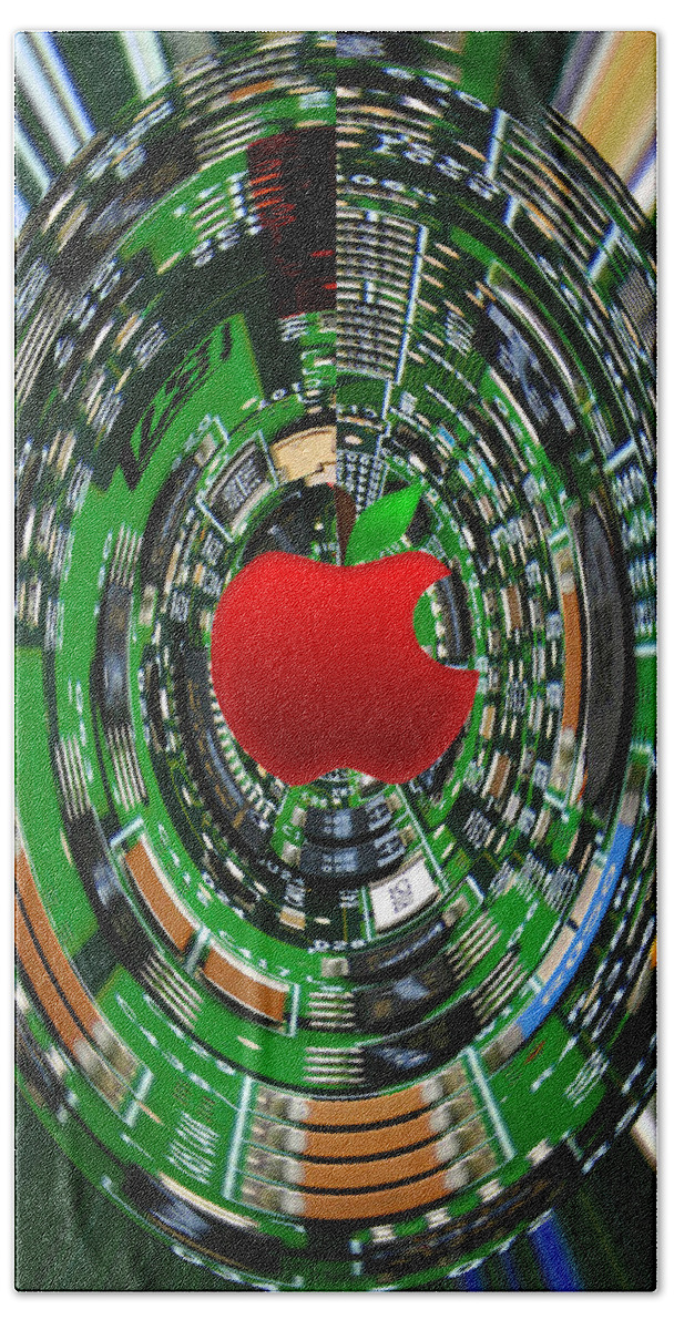 Apple Beach Sheet featuring the photograph Apple Computer Abstract by Sandi OReilly