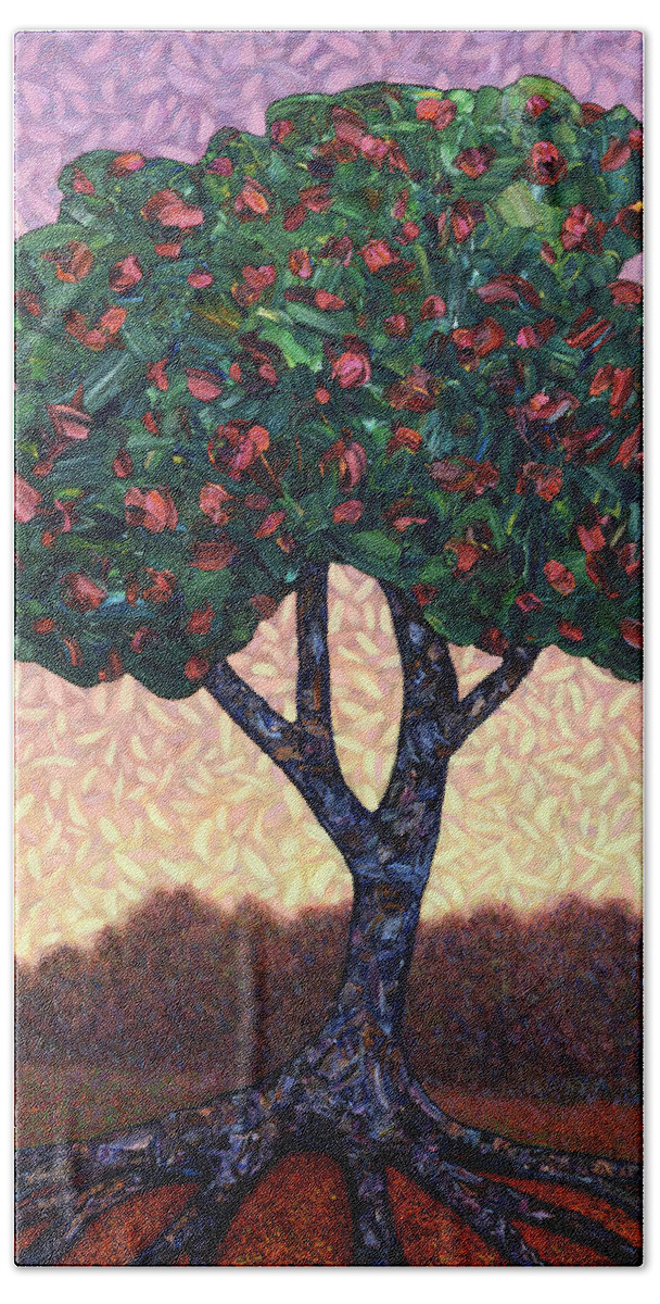 Apple Tree Beach Towel featuring the painting Apple Tree by James W Johnson