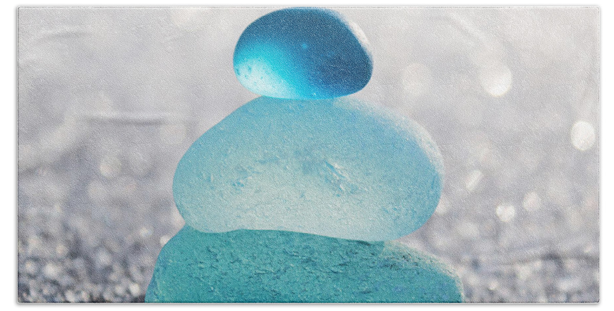 Sea Beach Towel featuring the photograph Aquamarine Ice Light by Barbara McMahon
