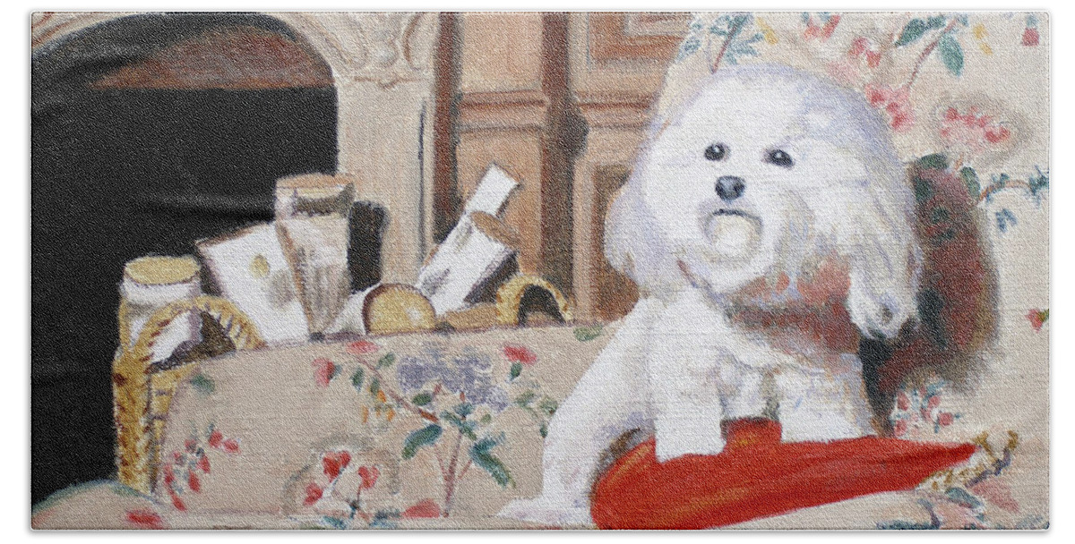 Dog Beach Towel featuring the painting Arabelle by Candace Lovely