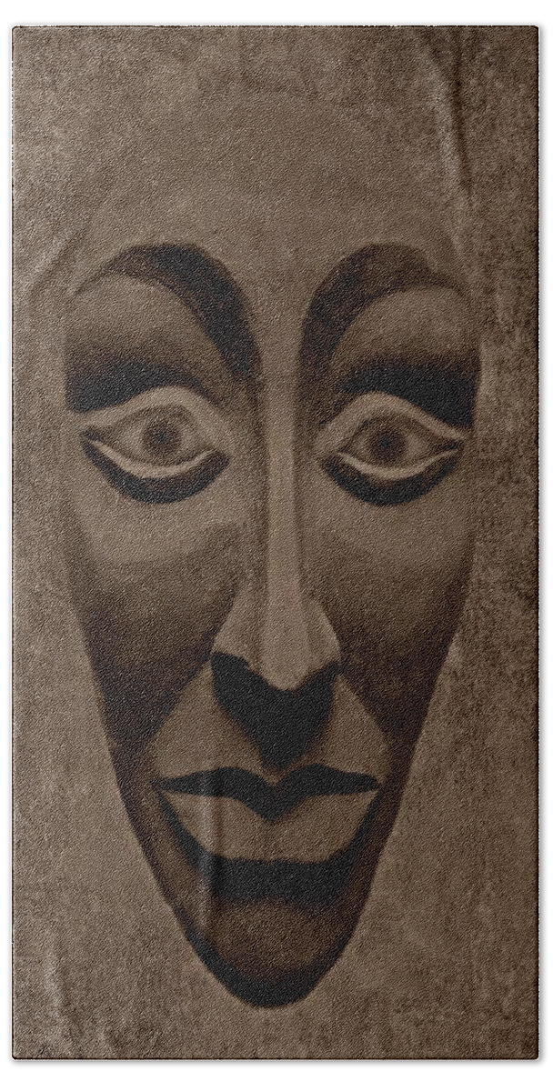Mask Beach Sheet featuring the photograph Artificial Intelligence Entity Sepia by David Dehner