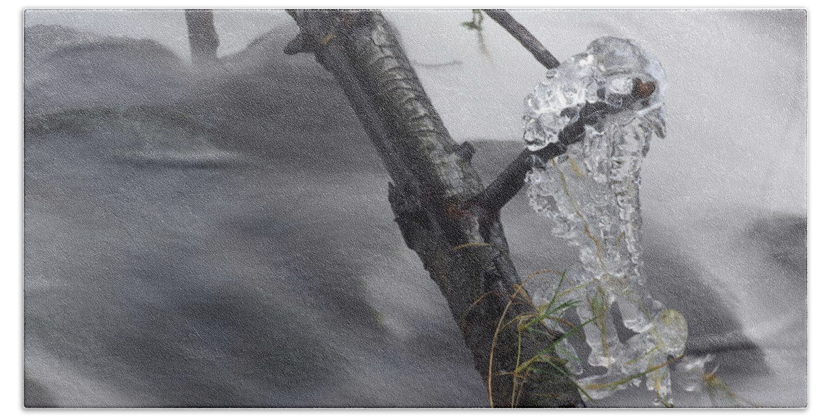 Ice Beach Towel featuring the photograph Artistry in Ice 24 by David Birchall