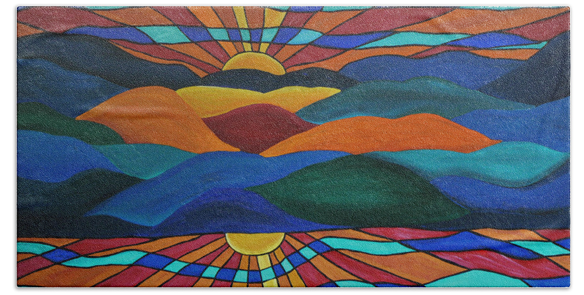 As Above So Below Beach Towel featuring the painting As Above So Below by Barbara St Jean