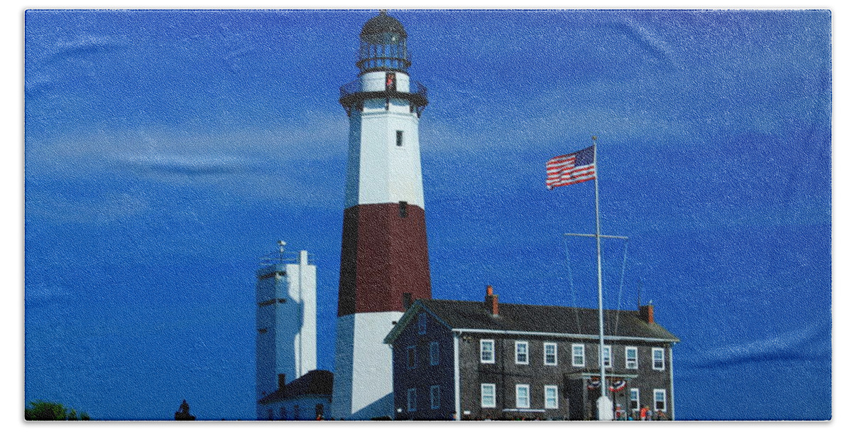 Montauk Beach Towel featuring the photograph At The End by Catie Canetti