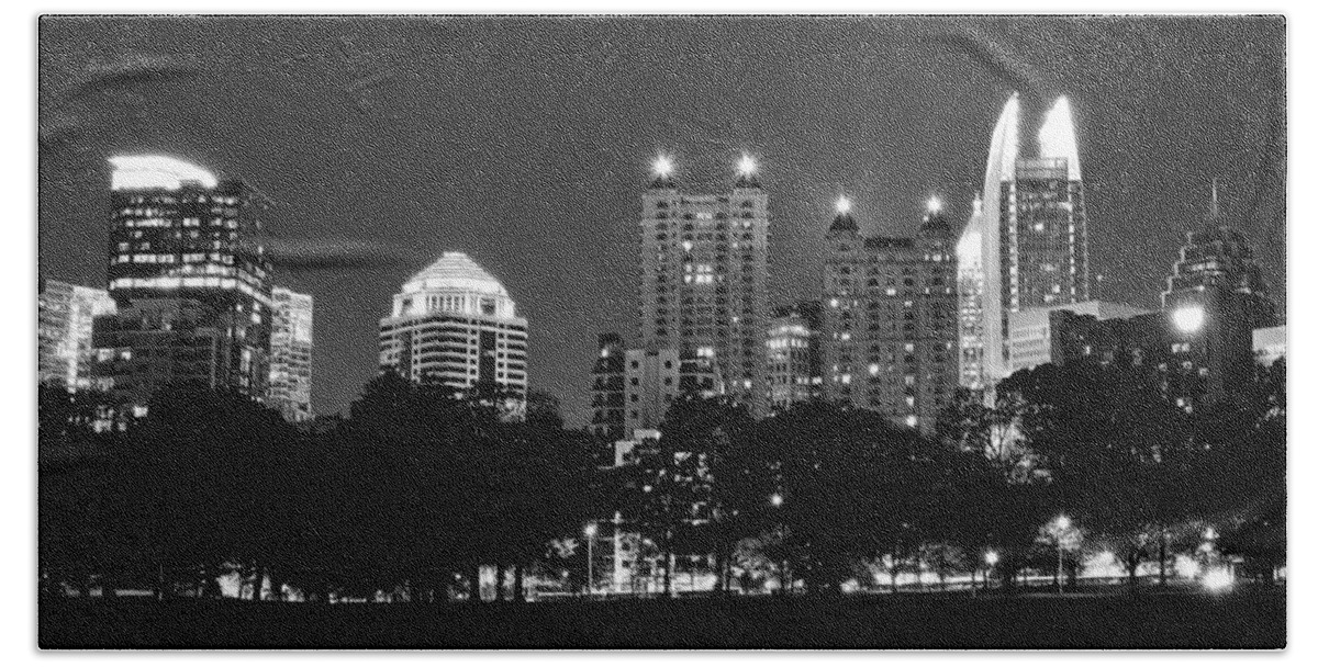 Atlanta Beach Towel featuring the photograph Atlanta in Black and White by Frozen in Time Fine Art Photography