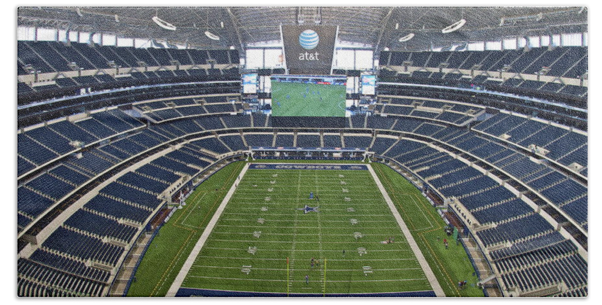 Dallas Cowboys Beach Towel featuring the photograph ATT or Cowboy Stadium by John Babis