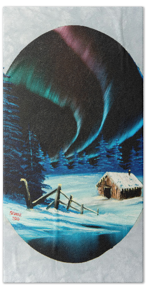 Landscape Beach Towel featuring the painting Aurora's Beauty by Chris Steele