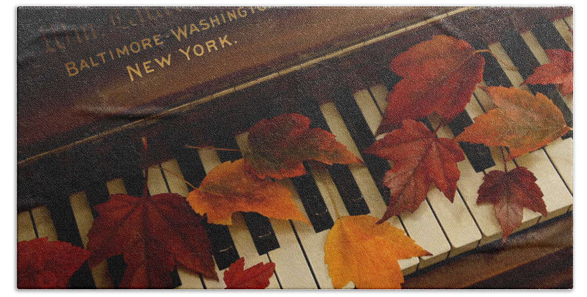 Autumn Beach Sheet featuring the photograph Autumn Piano 14 by Mick Anderson