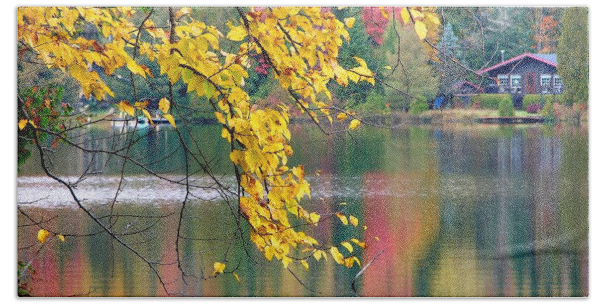 Autumn Beach Towel featuring the photograph Autumn Reflection by Cristina Stefan