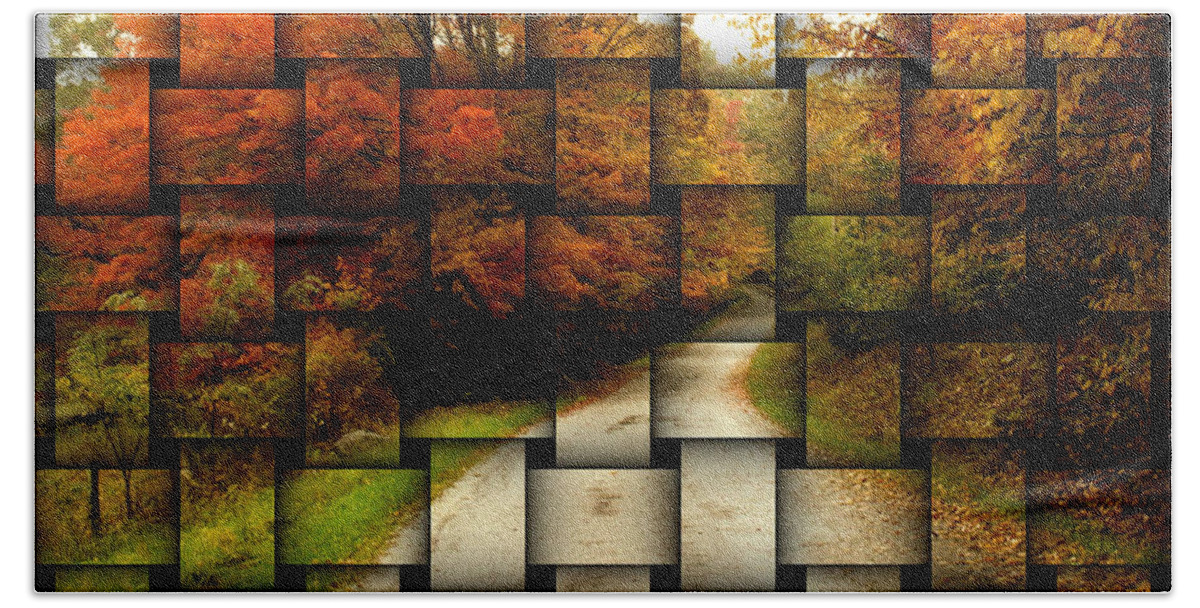Road Beach Towel featuring the photograph Autumn Weave by KATIE Vigil