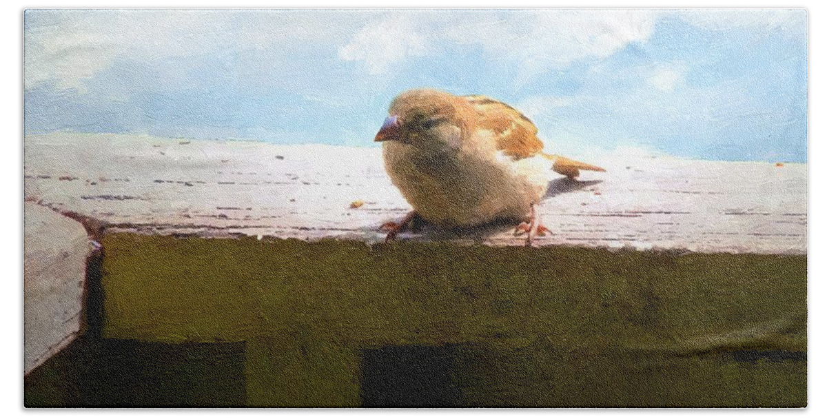 Bird Beach Sheet featuring the painting Aw Shucks by RC DeWinter