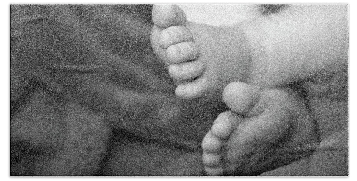 Feet Beach Sheet featuring the photograph Baby Feet by Carolyn Marshall
