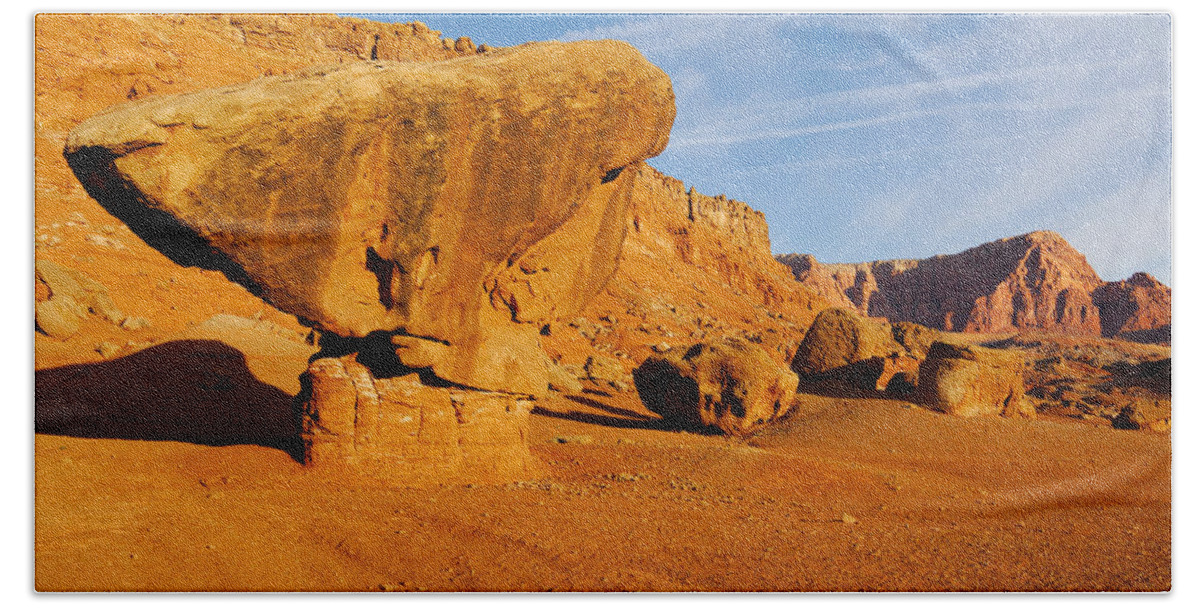 Arizona Landscape Beach Towel featuring the photograph Balancing Rock by Thomas And Pat Leeson