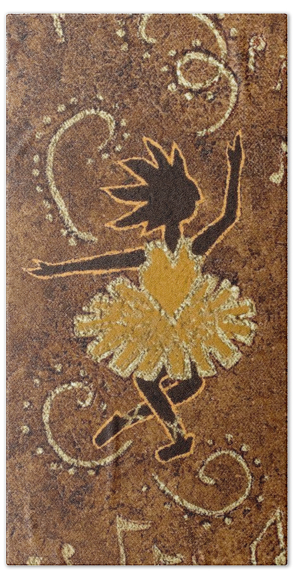 Kokopelli Beach Sheet featuring the painting Ballerina by Katherine Young-Beck