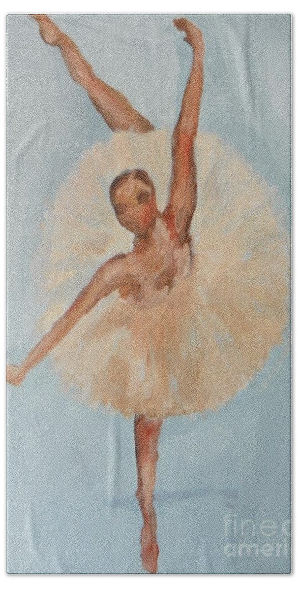 Acrylic Beach Sheet featuring the painting Ballerina by Marisela Mungia