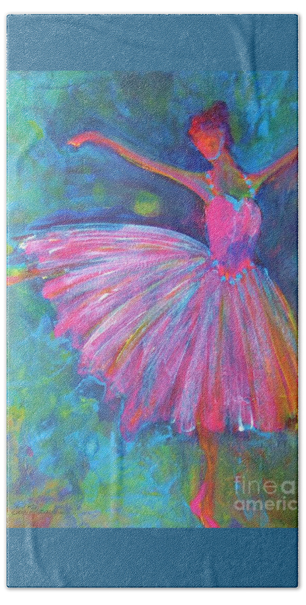 Acrylic Paintings Of Dancers Beach Towel featuring the painting Ballet Bliss by Deb Magelssen
