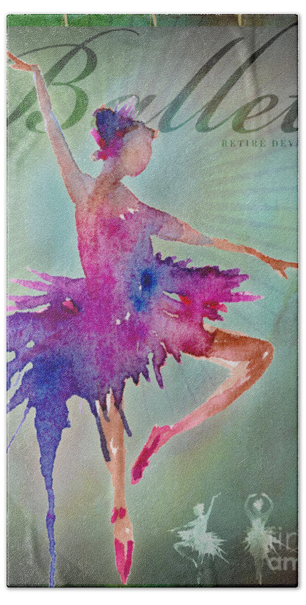 Ballet Beach Towel featuring the digital art Ballet Retire Devant Poster by Amy Kirkpatrick
