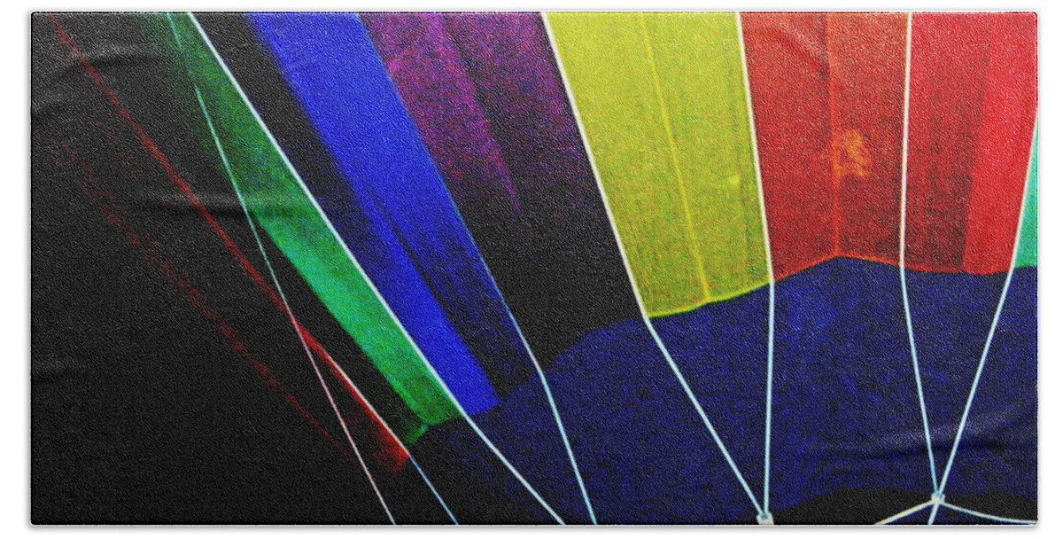Hot Air Balloon Beach Towel featuring the digital art Balloon Rainbow by Lizi Beard-Ward