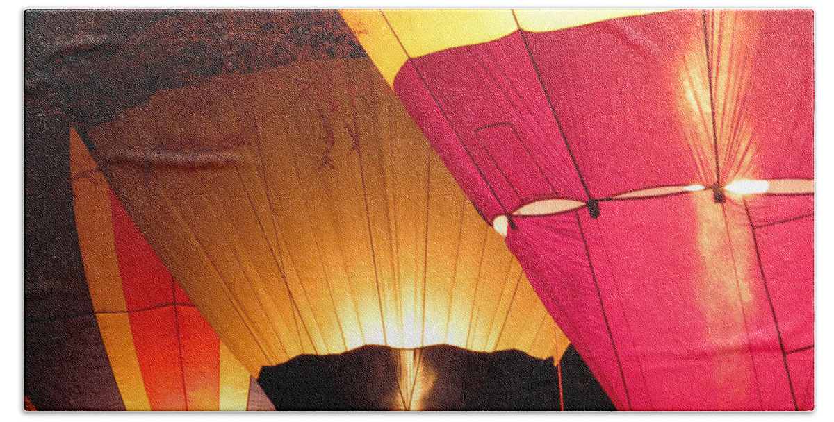Flying Beach Sheet featuring the photograph Balloons at Night by Laurel Powell