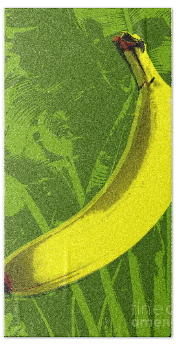 Banana Beach Sheet featuring the digital art Banana pop art by Jean luc Comperat