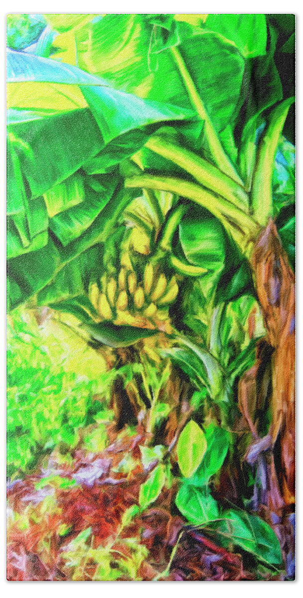 Bananas Beach Sheet featuring the painting Bananas in Lahaina Maui by Dominic Piperata