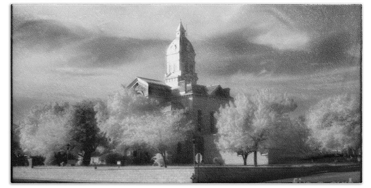 Bandera Beach Towel featuring the photograph Bandera County Courthouse by Greg Kopriva