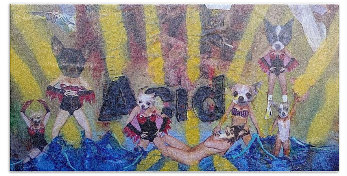 Professional Beach Sheet featuring the painting Baptism in Acid by Lisa Piper