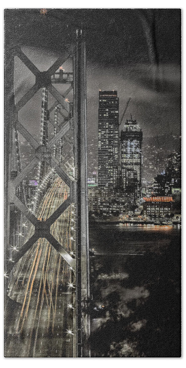 Bay Bridge Beach Towel featuring the photograph Bay Bridge by Don Hoekwater Photography