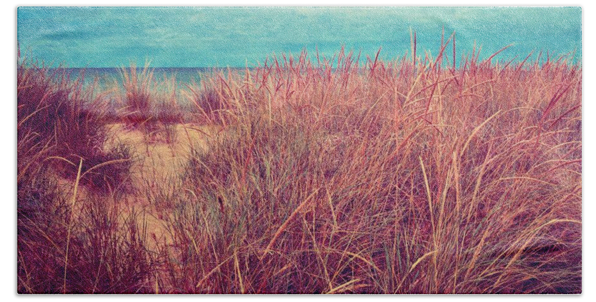 Beach Path Beach Towel featuring the photograph Beach Path Through the Grasses by Michelle Calkins
