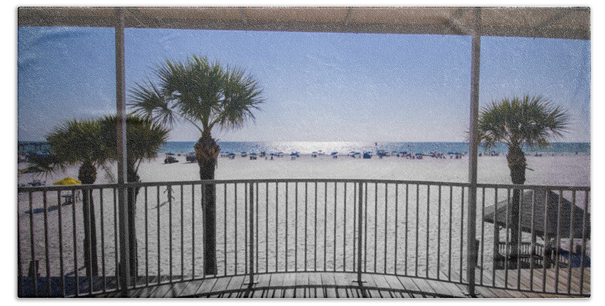 Clearwater Beach Beach Sheet featuring the photograph Beach Patio by Carolyn Marshall
