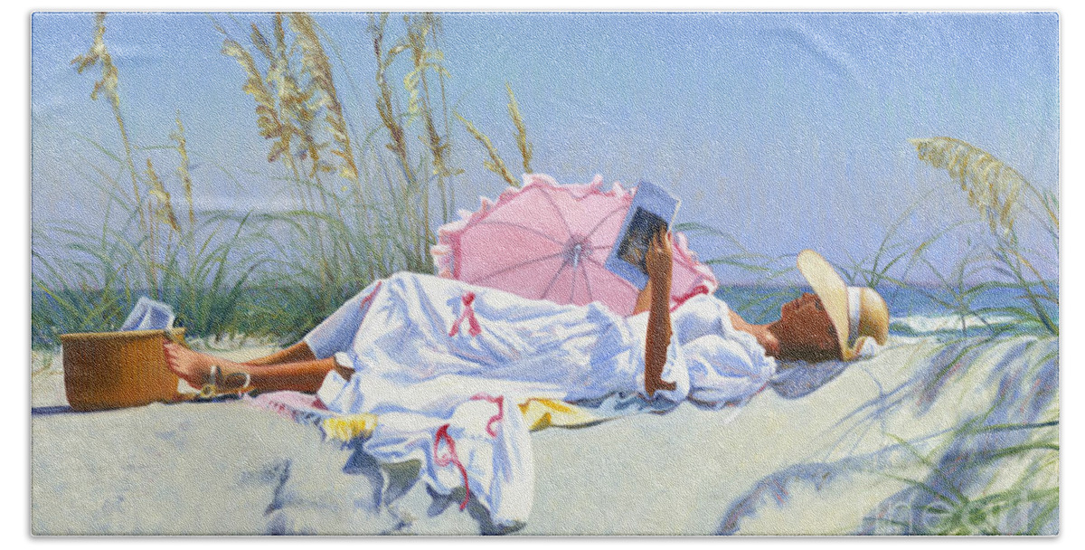 Impressionist Beach Towel featuring the painting Beach Recliner by Candace Lovely