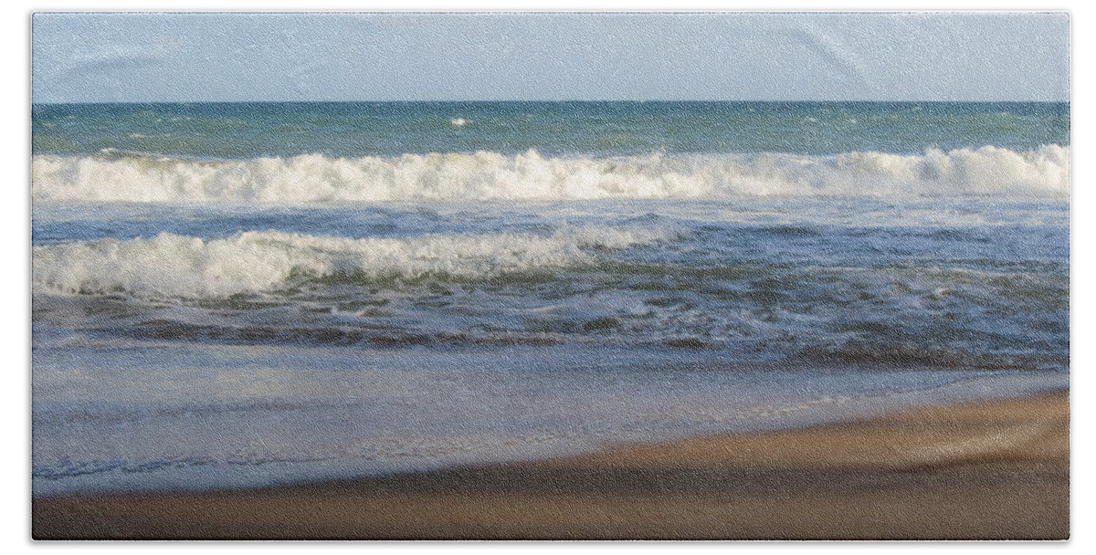 Beach Beach Towel featuring the photograph Beach Waves 3 by Anita Burgermeister