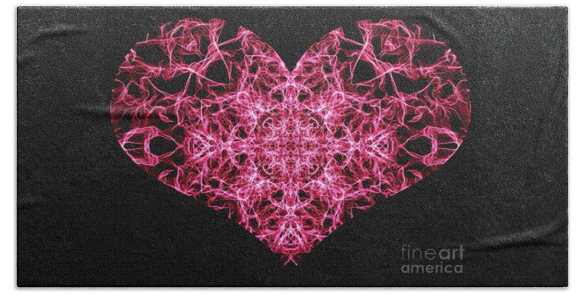 Heart Beach Towel featuring the digital art Beaming Heart by Mira Patterson