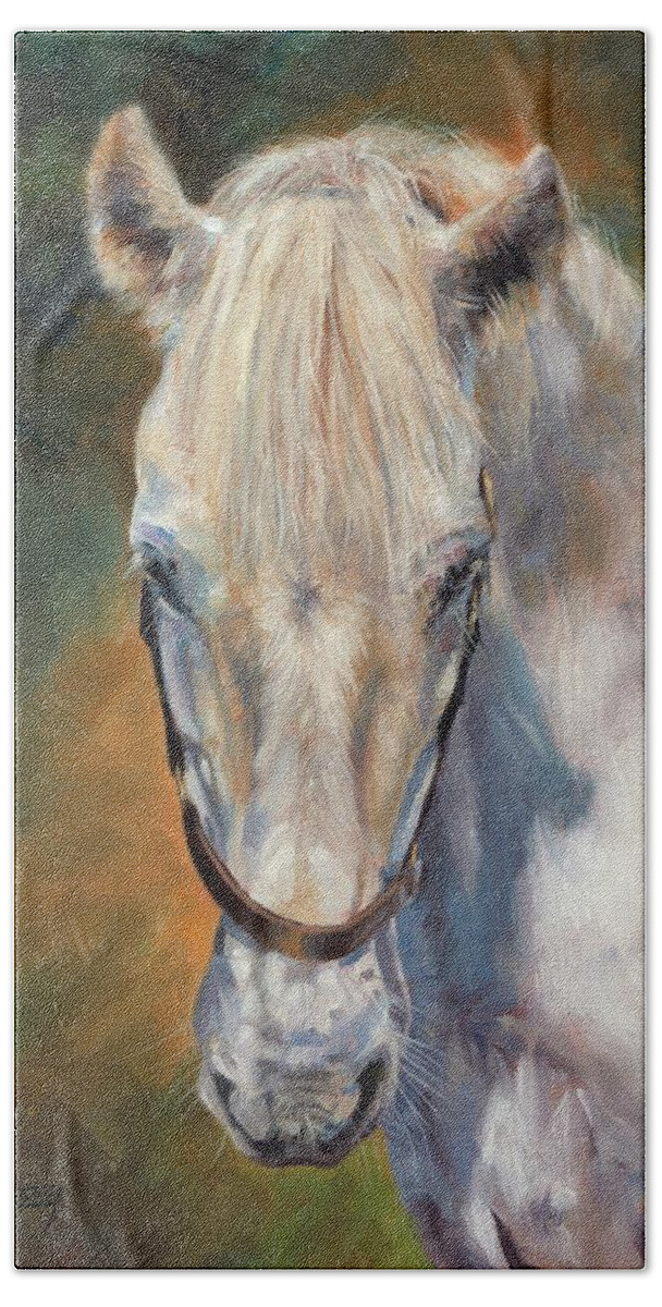 Horse Beach Towel featuring the painting Beautiful Gem by David Stribbling