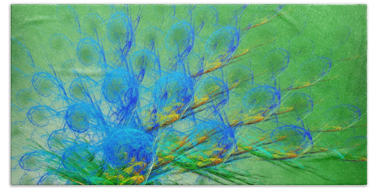 Andee Design Abstract Beach Sheet featuring the digital art Beautiful Peacock Abstract 1 by Andee Design