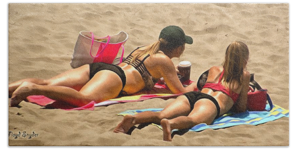 Floyd Snyder Beach Towel featuring the photograph Beauty And The Beach 2 by Floyd Snyder
