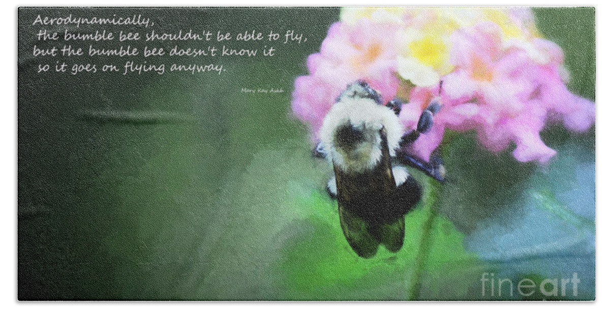 Simple Thing Beach Towel featuring the photograph Bee on Flower 2 by Sandra Clark