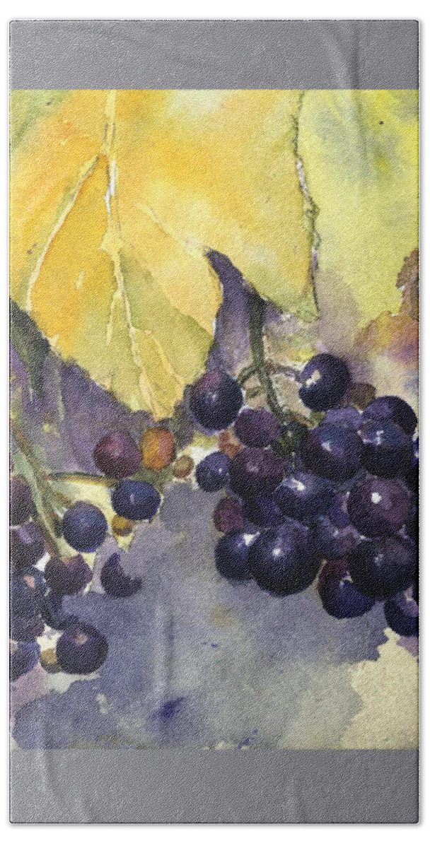 Vineyard Beach Towel featuring the painting Before the Harvest by Maria Hunt