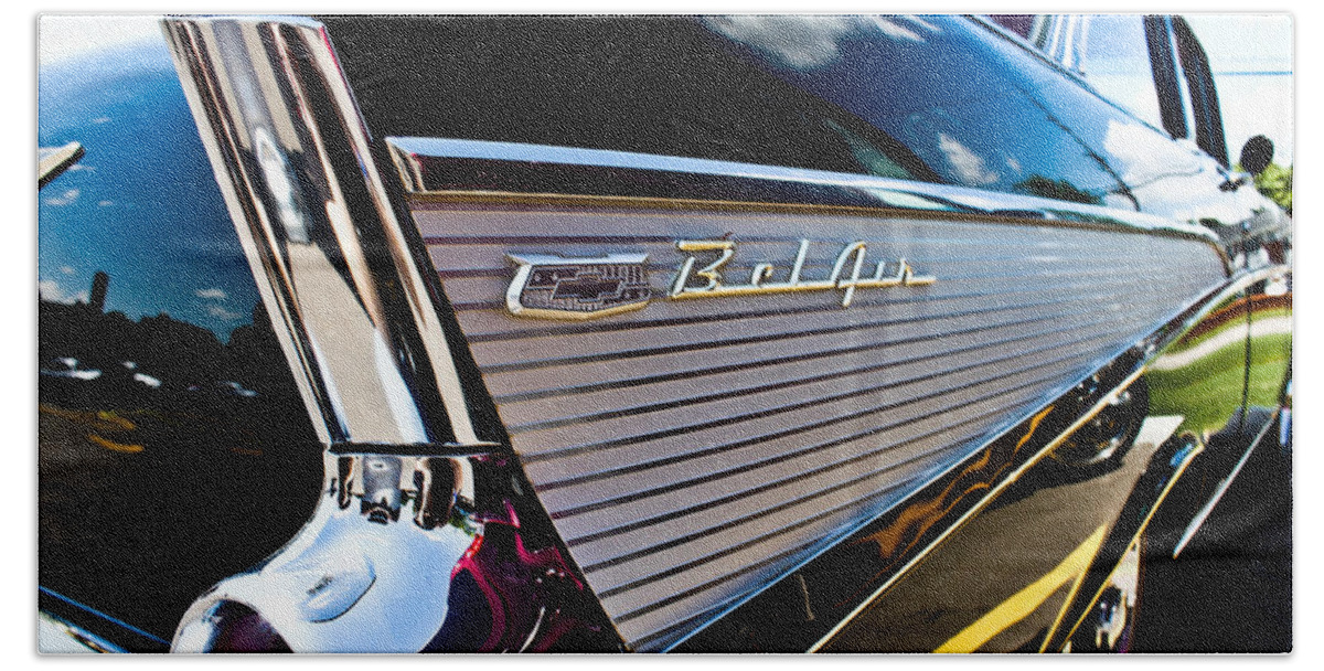 Chevy Bel Air Beach Towel featuring the photograph Bel Air Reflections by Joann Copeland-Paul
