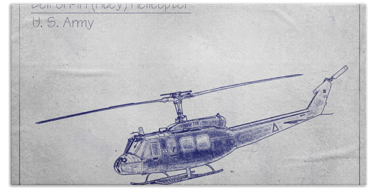 Huey Helicopter Beach Towel featuring the photograph Bell UH-1H Huey Helicopter by Barry Jones