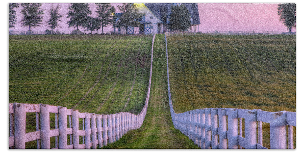 Fence Beach Towel featuring the photograph Between The Fences by Alexey Stiop
