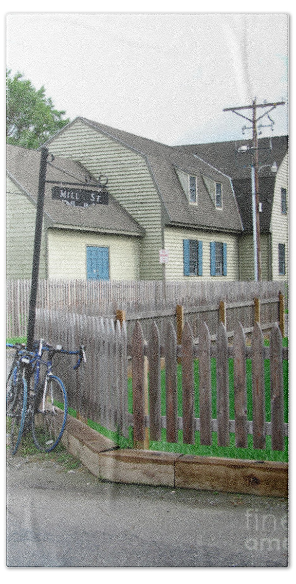 Bicycle Beach Towel featuring the photograph Bicycles on Side Street at Saint Michaels in Maryland by William Kuta