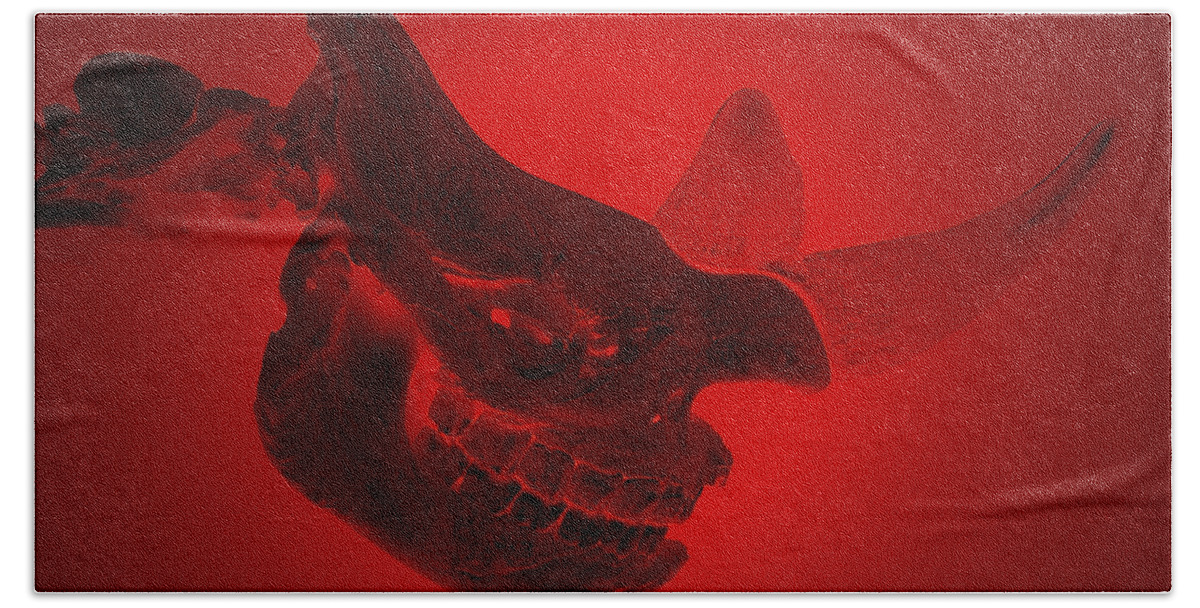 Rhino Beach Towel featuring the photograph Black Rhino by Bob Geary