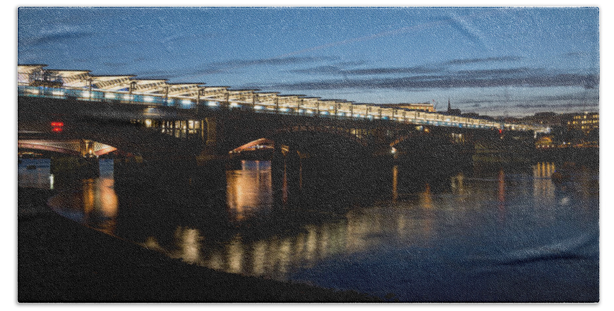 Georgia Mizuleva Beach Towel featuring the photograph Blackfriars Bridge - London U K by Georgia Mizuleva